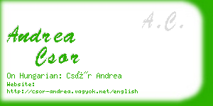 andrea csor business card